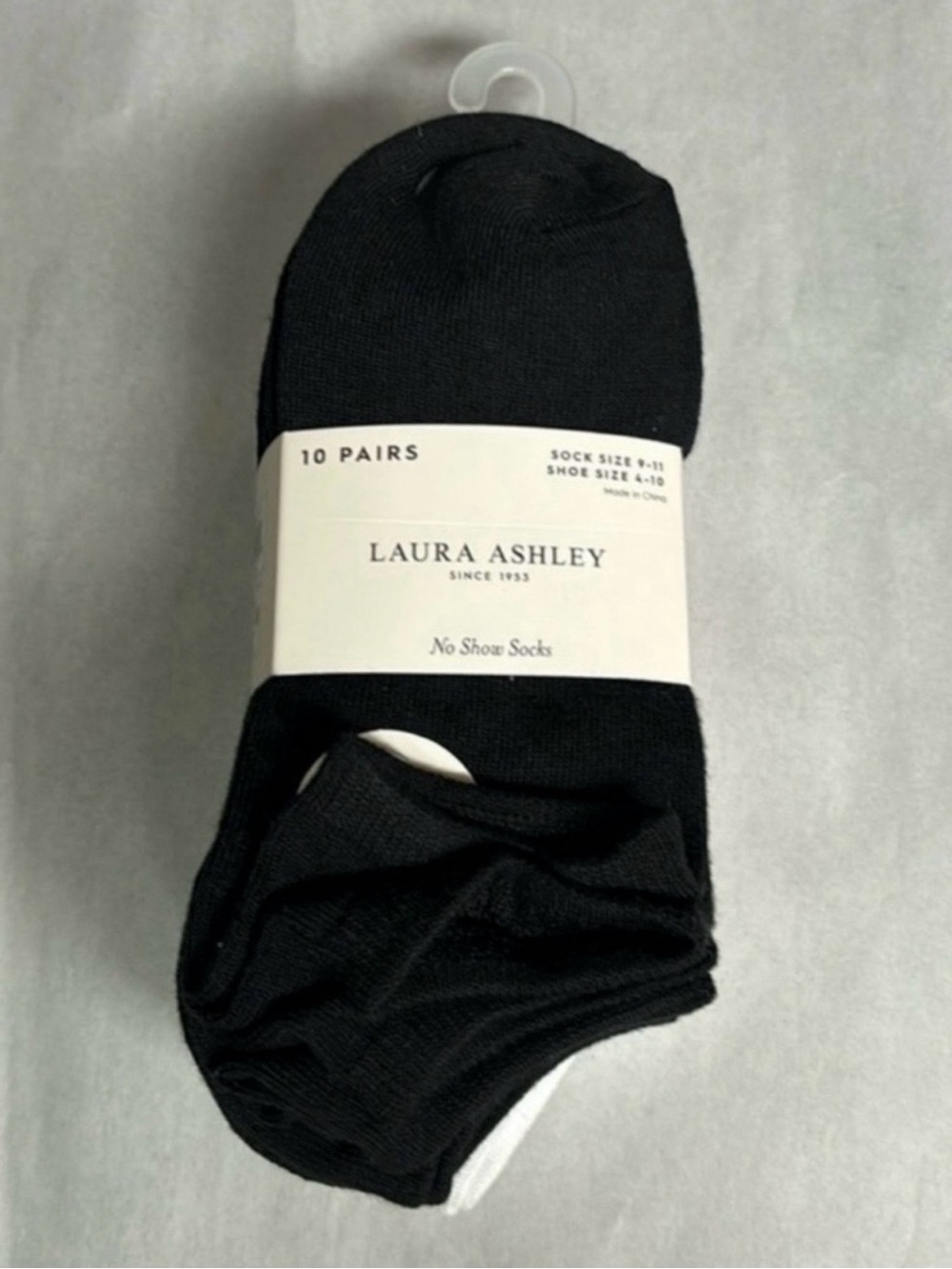 New Laura Ashley Socks Women’s 10 Pair White & Black No Show Socks Casual Active